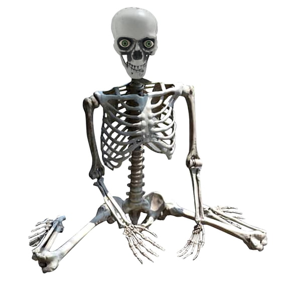 Aihimol 36" Skeleton Halloween Decorations,3FT Realistic Full Size Skull,Creepy Halloween Plastic Skeleton for Graveyard Decorations,Haunted House Props Indoor/Outdoor Decor