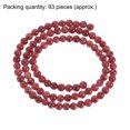 thumbnail image 3 of Unique Bargains 93 Pcs Perles en Pierre Naturelle 4 mm Perles Rondes en Pierre Précieuse pour Bricolage Bracelet Collier Fabrication de Bijoux Rouge Foncé, 3 of 4