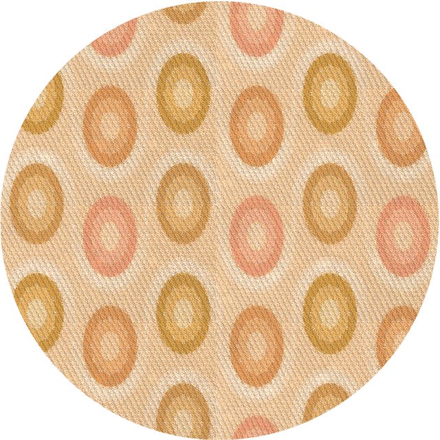 Ahgly Company Machine Washable Indoor Round Transitional Orange Area Rugs, 4' Round