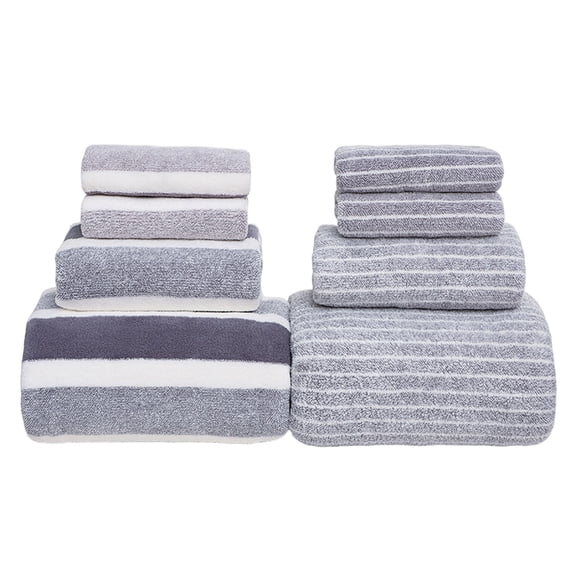 Serviettes pour Salle de Bain Ensemble de 8 Serviettes de Bain Serviette de Bain en Velours Filé Hautement Absorbante Serviette de Bain Douce Convient pour Salle de Bain Spa Gym Ensemble de Serviettes de Bain, Porte-Serviettes de Salle de Bain, Ensemble de Serviettes de Salle de Bain