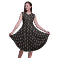 thumbnail image 1 of Bimba Robe Midi Évasée d'Été Décontractée Sans Manches à Imprimé Floral de Trèfles Noirs pour Femme - Medium, 1 of 6