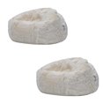 thumbnail image 1 of (Set of 2) Modern Plush Bean Bag Chair in Cream, 1 of 3