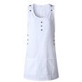 thumbnail image 3 of Innerwin Débardeur Col Rond Dames Sundress Été Bouton en Vrac Robes Blanc S, 3 of 6