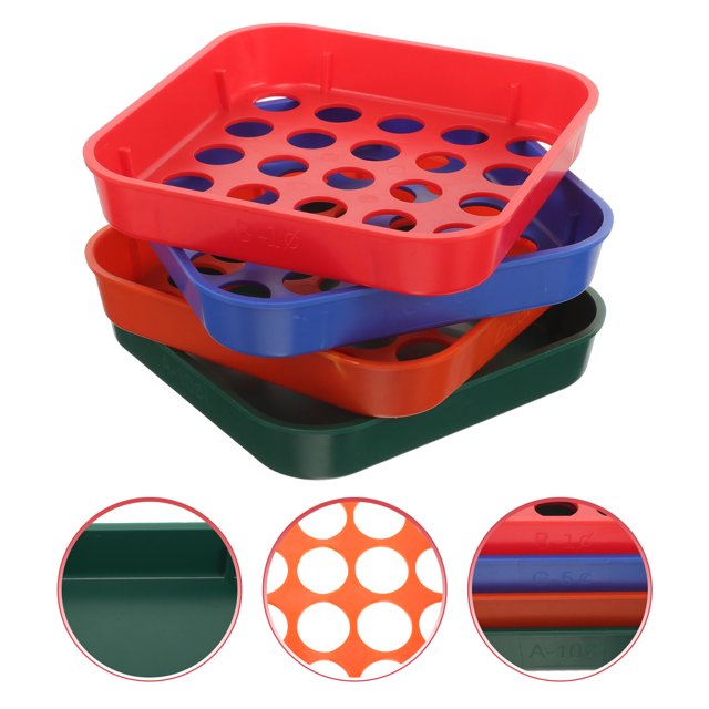 OULII 4 Pcs Plateaux de Tri de Pièces en Plastique Codés par Couleur Réutilisables Empilables pour le Stockage des Pièces
