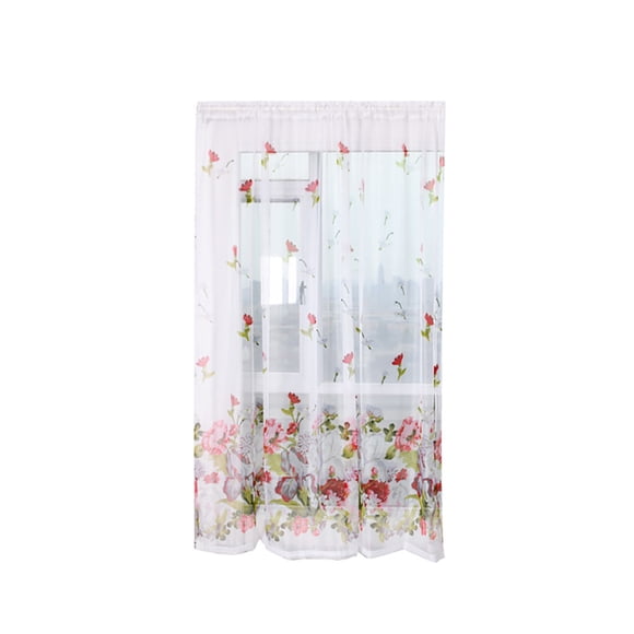 WIFKLSIIPG Trees Sheer Curtain Tulle Window Treatment Voile Drape Valance Fabric