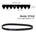 thumbnail image 2 of Unique Bargains 270J8 PJ V-Ribbed Belt, EPDM Rubber, 2 Pack, 2 of 5