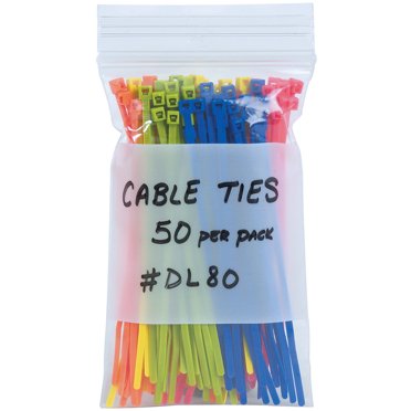Aviditi PB4006 Sac Poly Repliable avec Bloc Blanc, 7 Pouces Longueur x 5 Pouces Largeur, 4 mil Épais, Transparent (Boîte de 1000)