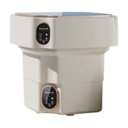 TopLLC Portable Washing Machine, 18L Large Capacity Laundry Washer with Blue Light, Foldable Automatic Washing Machine with Spin Dryer 4 Modes Deep Cleaning for Underwear, Baby Clothes, Sock