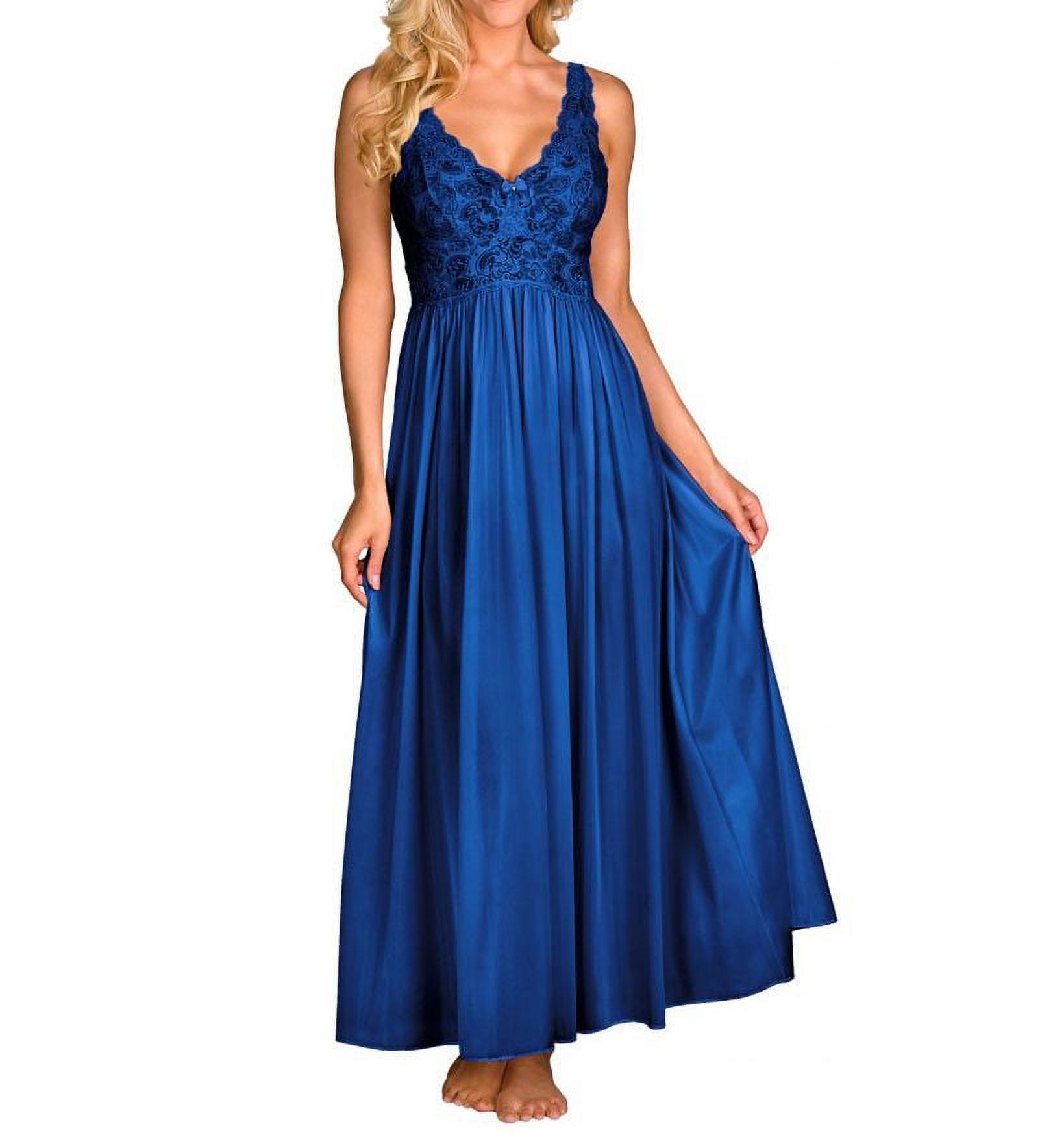 Women's Shadowline 31737 Silhouette 53 Inch Gown (Navy 3X)