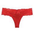 thumbnail image 1 of B91xZ Culottes Sans Couture pour Femmes, Bikini Extensible Doux, Culottes en Dentelle Taille Haute, L Rouge, 1 of 3