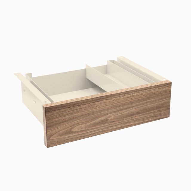 Desky Minimal Under Desk Drawer - Natural Walnut Laminate / Wheat
