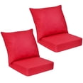 thumbnail image 1 of Gymax 2PCS Deep Seat Chair Cushion Pads Set Indoor/Outdoor w/ Rope Belts Red, 1 of 9