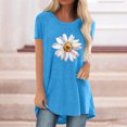 thumbnail image 2 of Pompotops Women Fashion Casual Printing Shirts Short Sleeve Loose Tee Tops Tunic Blouse, 2 of 4