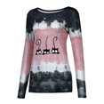 thumbnail image 4 of Blouses pour Femmes Imprimé à Nouer - Patchwork T-Shirt à Col Rond T-Shirt Décontracté Blouse Hauts Chandail en Liquidation, 4 of 7