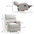 thumbnail image 3 of HOMCOM Recliner Sofa Manual Reclining Chair with Footrest for Living Room, 3 of 10