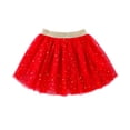 thumbnail image 1 of MIASHUI Jupe Tutu à Paillettes Étoiles Superposées pour Filles, Robe de Danse Ballet Princesse, Rouge, 2-3 Ans, 1 of 2