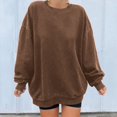 thumbnail image 1 of Liquidation à 50 % Chandail Surdimensionné pour Femmes 2023 Mode Décontractée Manches Longues Col Rond Chandail pour Dames Hauts Blouse, 1 of 4