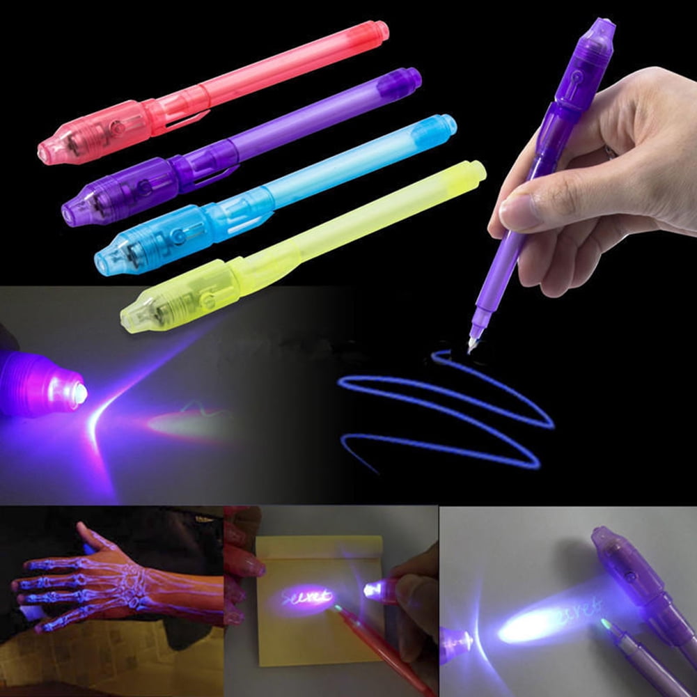 Invisible Ink Pen Built in UV Light Magic Marker Gift Student School Stationery
