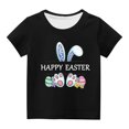 thumbnail image 1 of Chemises pour Filles Tout-Petits Enfants Garçons Filles Imprimé Ufs de Pâques Col Rond Manches Courtes, 1 of 1