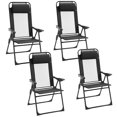 thumbnail image 1 of Outsunny Set of 4 Portable Folding Recliner, Black, 1 of 10
