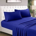 thumbnail image 2 of 300 Thread Count 100% Egyptian Cotton 4-Piece Bed Sheet Set (1 Flat, 1 Fitted Sheet, 2 Pillow Covers) 24 Inches Deep Pocket Solid Pattern, 2 of 6