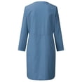 thumbnail image 4 of MesaSe Cotton Linen Basic Maxi Dress Boho Style Ladies Crew Neck Half Sleeve Daily Suit, 4 of 9