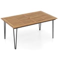 thumbnail image 1 of Costway 63-Inch Outdoor Dining Table for 6 People with Acacia Wood Tabletop & Metal Legs, 1 of 10