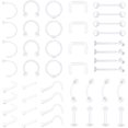 thumbnail image 1 of ORUYROP Clear Nose Rings Studs Clear Piercing Retainer Set Septum Lip Cartilage Tongue Rook Daith Ear Industrial Nipple Belly Clear Piercing Jewelry for Work Surgery, 1 of 2