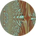 thumbnail image 1 of Ahgly Company Tapis d'Intérieur Lavables en Machine, Ronds, Transitionnels, Marron Selle, 7' Ronds, 1 of 7