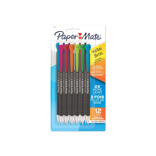 Paper Mate Mechanical Pencils, Write Bros. Classic #2 Pencil, Great for Standardized Testing, 0.7 mm, 12 Count