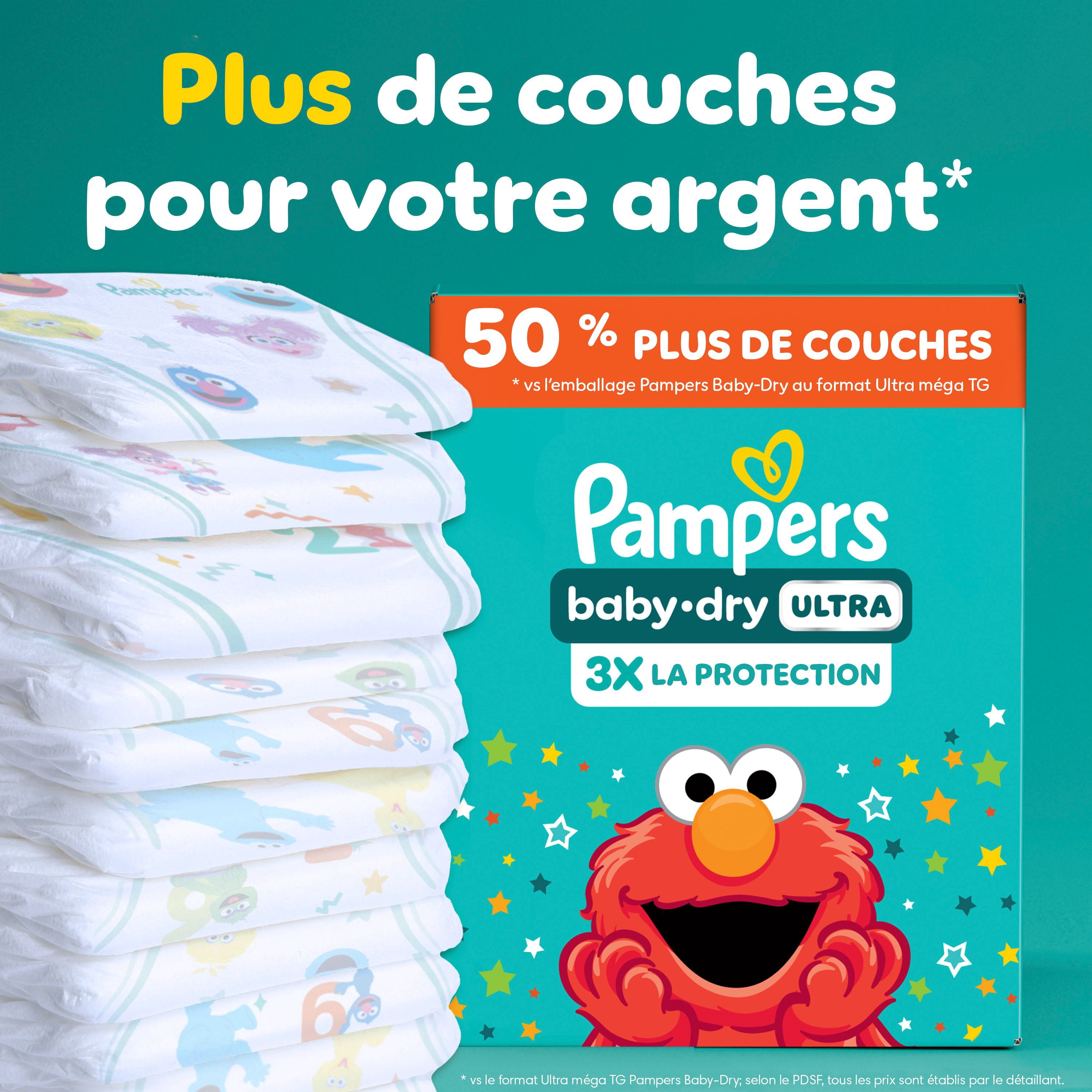 Pampers Baby Dry Ultra Couches, Taille (- lbs