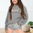 thumbnail image 2 of YOUSNH Chandails pour Enfants Filles Automne et Hiver Imprimé Lettre Col Rond Manches Longues Chandail Filles Chandails à Capuchon Gris 3-4 Ans, 2 of 6