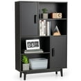 thumbnail image 1 of Gymax Sideboard Storage Cabinet Bookshelf Cupboard w/Door Shelf Black, 1 of 10
