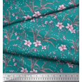 thumbnail image 3 of Soimoi Rayon Fabric Leaves & Azalea Floral Decor Fabric Printed Yard 42 Inch Wide, 3 of 3