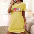 thumbnail image 2 of Amzcrzy Pyjamas pour Femmes Mode Imprimé Cœur Valentines Day Robe Décontractée Confortable à Manches Courtes Chemises de Nuit pour Femmes Valentines Day Cadeaux, 2 of 5