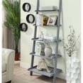 thumbnail image 2 of Pemberly Row Five Shelf Ladder Bookcase in Gray Solid Wood Finish, 2 of 4
