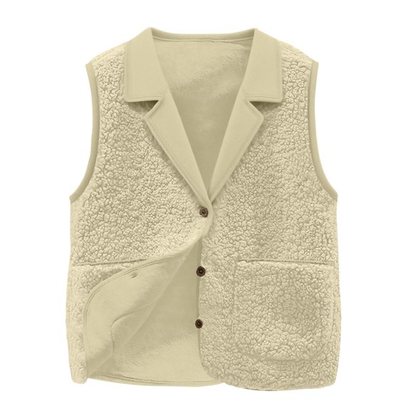 Ailaofu Womens Warm Sherpa Fleece Vest Sleeveless Lightweight Jacket Outwear with Pockets