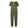 thumbnail image 4 of Birdeem Combinaisons pour Femmes Mode Femmes Combinaison Décontractée à Manches Courtes Combinaison Unie Combinaisons Pantalon à Jambe Grand avec Poche, 4 of 12