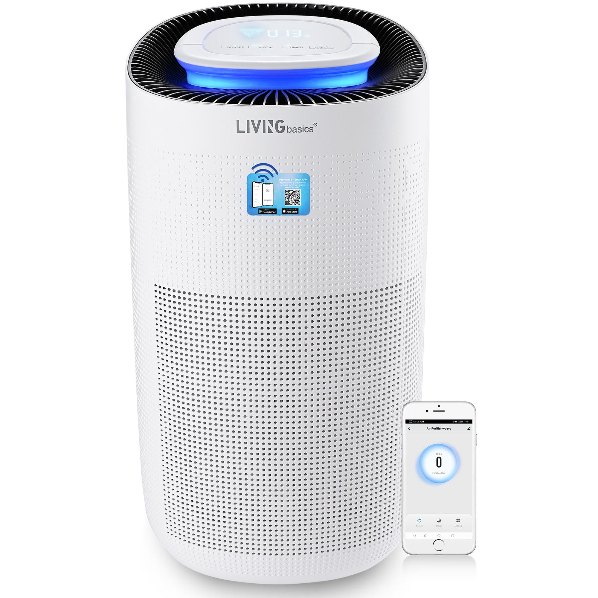 Smart Wifi Air Purifier for Home, 2690 sq.ft Coverage, H13 True HEPA Filter For Smoke Dust Odor Pollen
