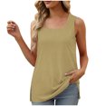 thumbnail image 1 of UPPADA Womens Débardeur à Encolure Carrée, Volanté, à Blocs de Couleur, Rayé, T-Shirt Débardeur d'Été Décontracté, Coupe Ample, Sans Manches, Chemise à Encolure Carrée, Débardeur Décontracté Fluide, Hauts de Plage, Kaki, TTTG, 1 of 6