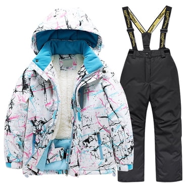 AJIWYH Boys Outfits,Winter Kids Lined Ski Jacket & Pants Set Winter Snowboarding Rain Coats Girls Boys Snow Suits Hot Pink,8-10 Years