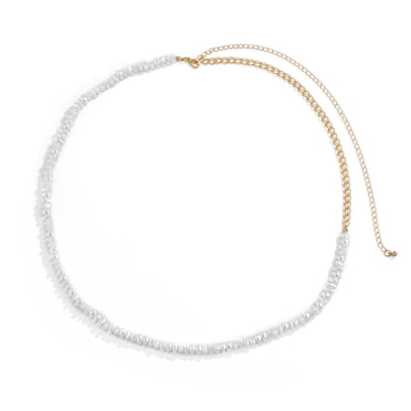 Perle de ceinture à chaîne de taille: Faux Pearl Boho Boho Boîte Bijoux Corps pour la plage d'été