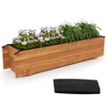 thumbnail image 1 of Costway Raised Garden Bed Wood Rectangular Planter Box with 2 Drainage Holes Outdoor, 1 of 10