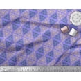 thumbnail image 3 of Soimoi Purple polyester Crepe Fabric Triangle Art Geometric Print Fabric by the Yard 42 Inch Wide, 3 of 5