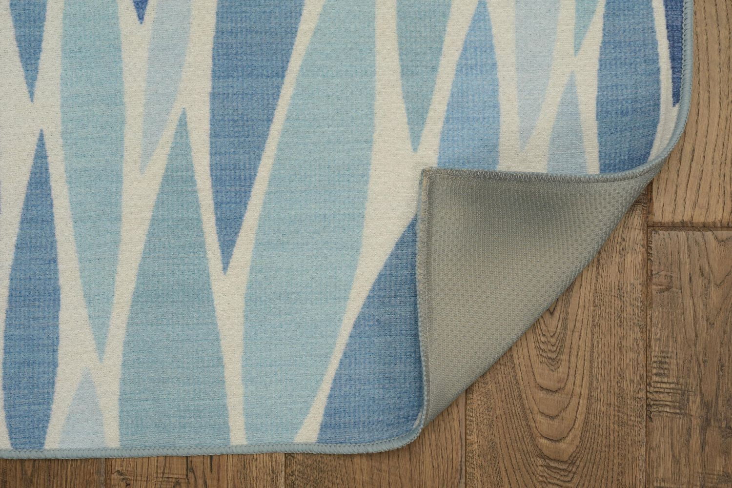 Tapis d'extérieur lavable Pompano bleu & ivoire 5 pi x7 pi