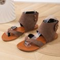 thumbnail image 4 of LSLJS New Women's Sandals Fashion Roman Thong Flat Sandals, 4 of 8