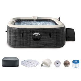 Hot Tub Spa Heater Pump Cover – Heavy Duty 600D Oxford Waterproof Insulated Cover With PVC Window, Zipper Access & Windproof Buckles (Black)