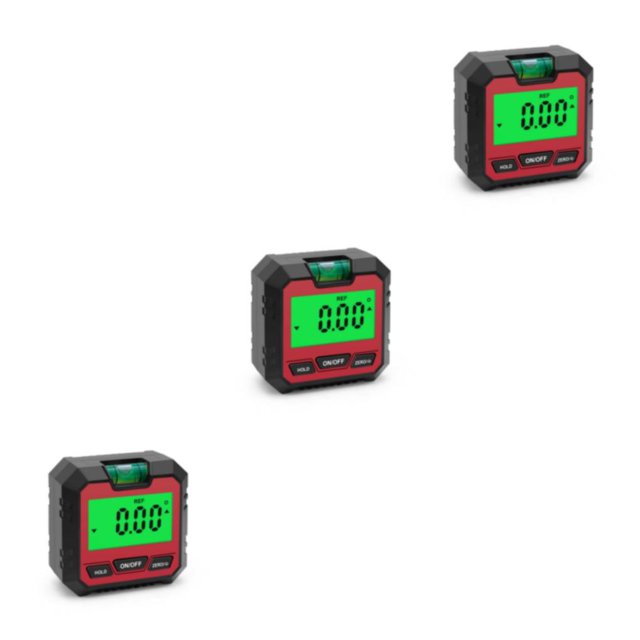 Shengyu 1/2/3 Level Box Protractor 490° Levels Gauge Bevel Gauges with Magnetic Base Electronic Angle Protractors Measuring Tools Red/Type 2 3PCS