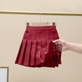 thumbnail image 4 of MIASHUI Jupe Plissée Mini pour Filles Taille Haute Tennis Uniforme Scolaire Jupes, Bordeaux, 5-6 Ans, 4 of 5