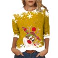 thumbnail image 2 of Blouses pour Femmes Décontractées à Imprimé de Noël Amples à Manches Trois Quarts à Col Rond Hauts Blouse pour Femmes en Liquidation, 2 of 4
